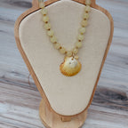 Jupiter Beach Scallop Shell & Agate Beaded Necklace
