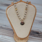 Agate & Grey Scallop Shell Necklace