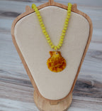 Citrine & Yellow Pectin Shell Necklace