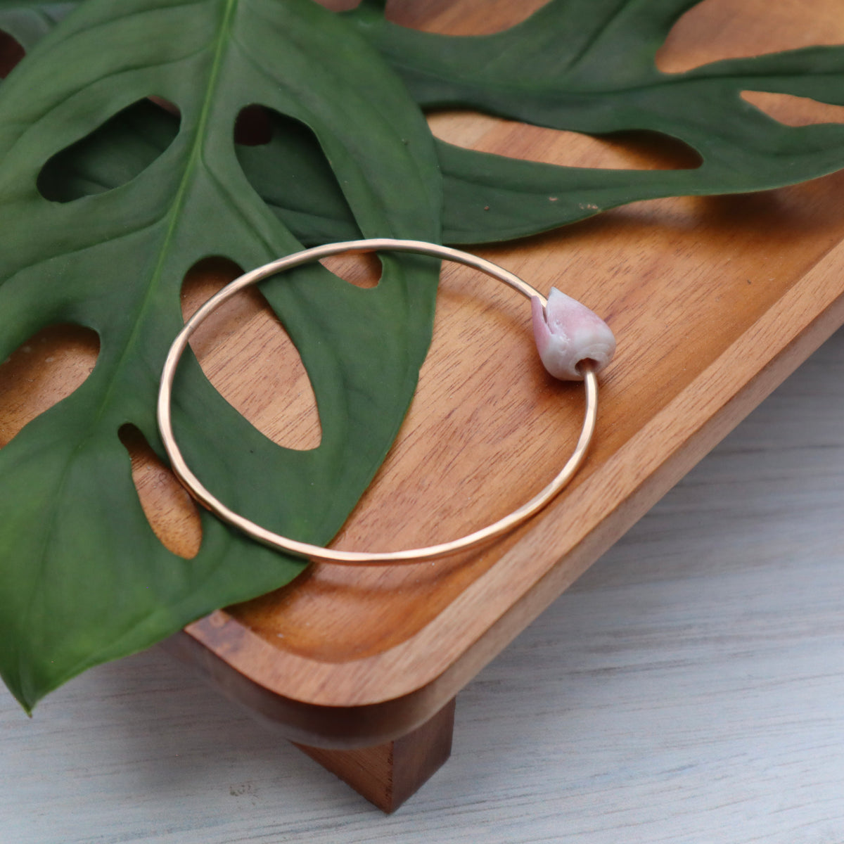 Lavender Cone Shell Bangle 7.5"