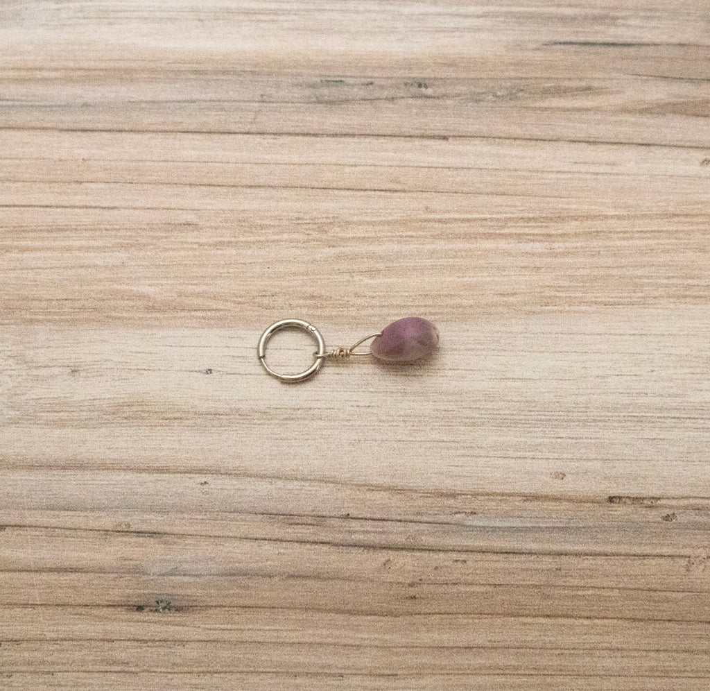 Purple Cowrie Shell Bikini Charm Silver