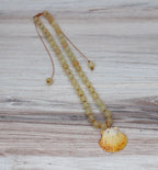 Jupiter Beach Scallop Shell & Agate Beaded Necklace
