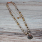 Agate & Grey Scallop Shell Necklace