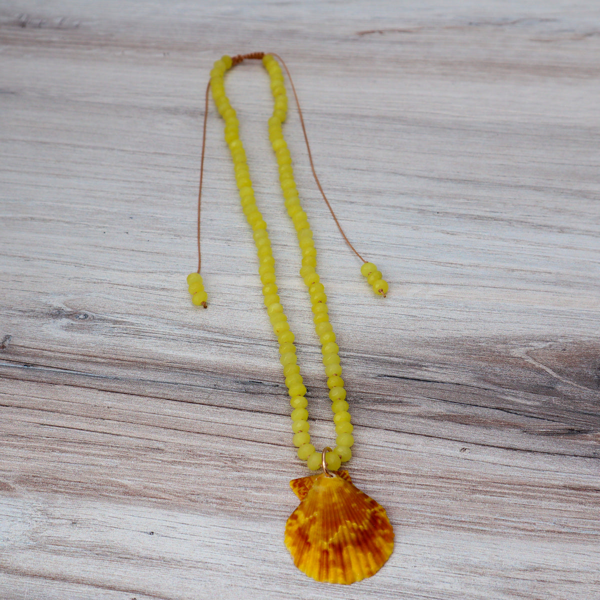 Citrine & Yellow Pectin Shell Necklace