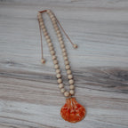 Bone Bead & Pectin Shell Necklace