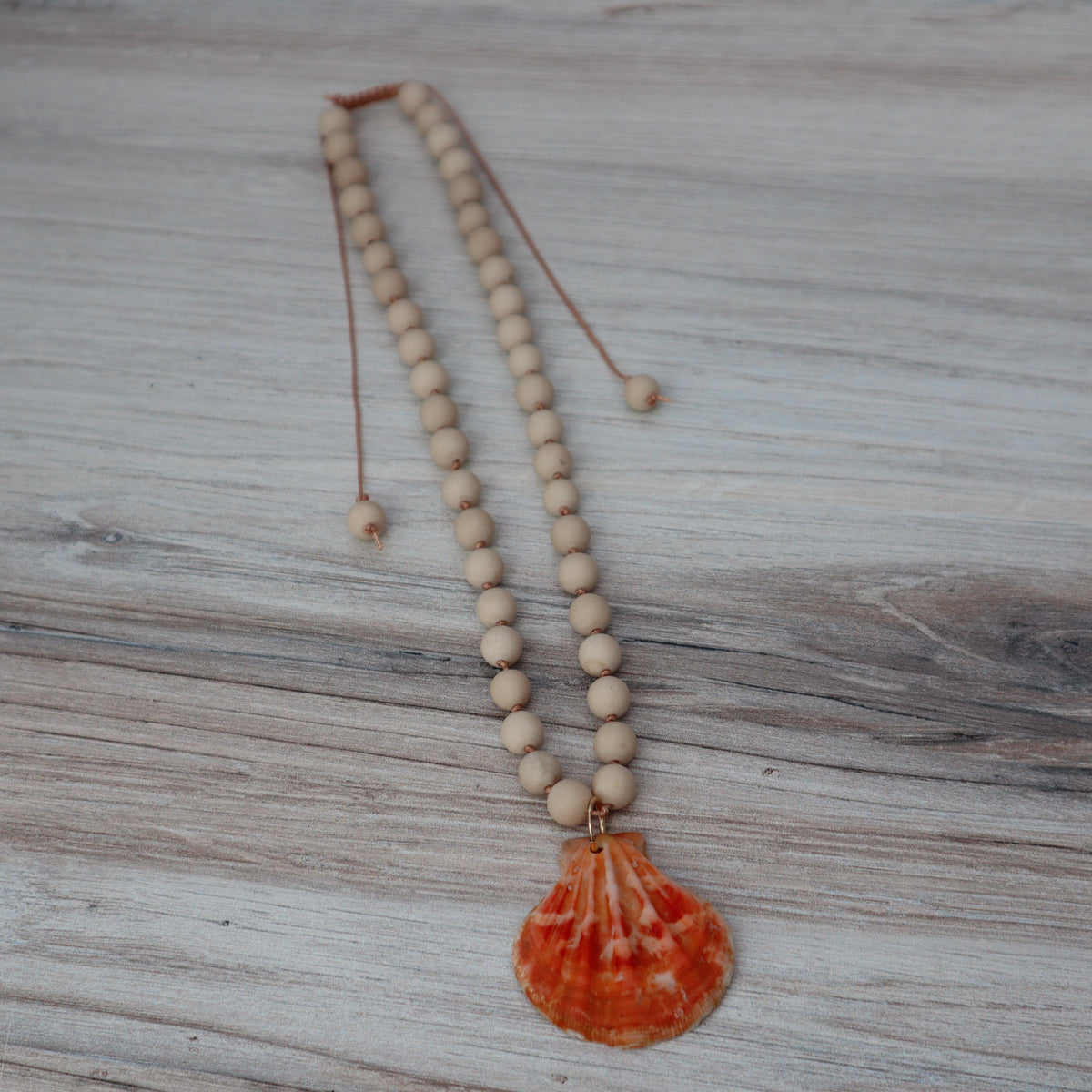 Bone Bead & Pectin Shell Necklace