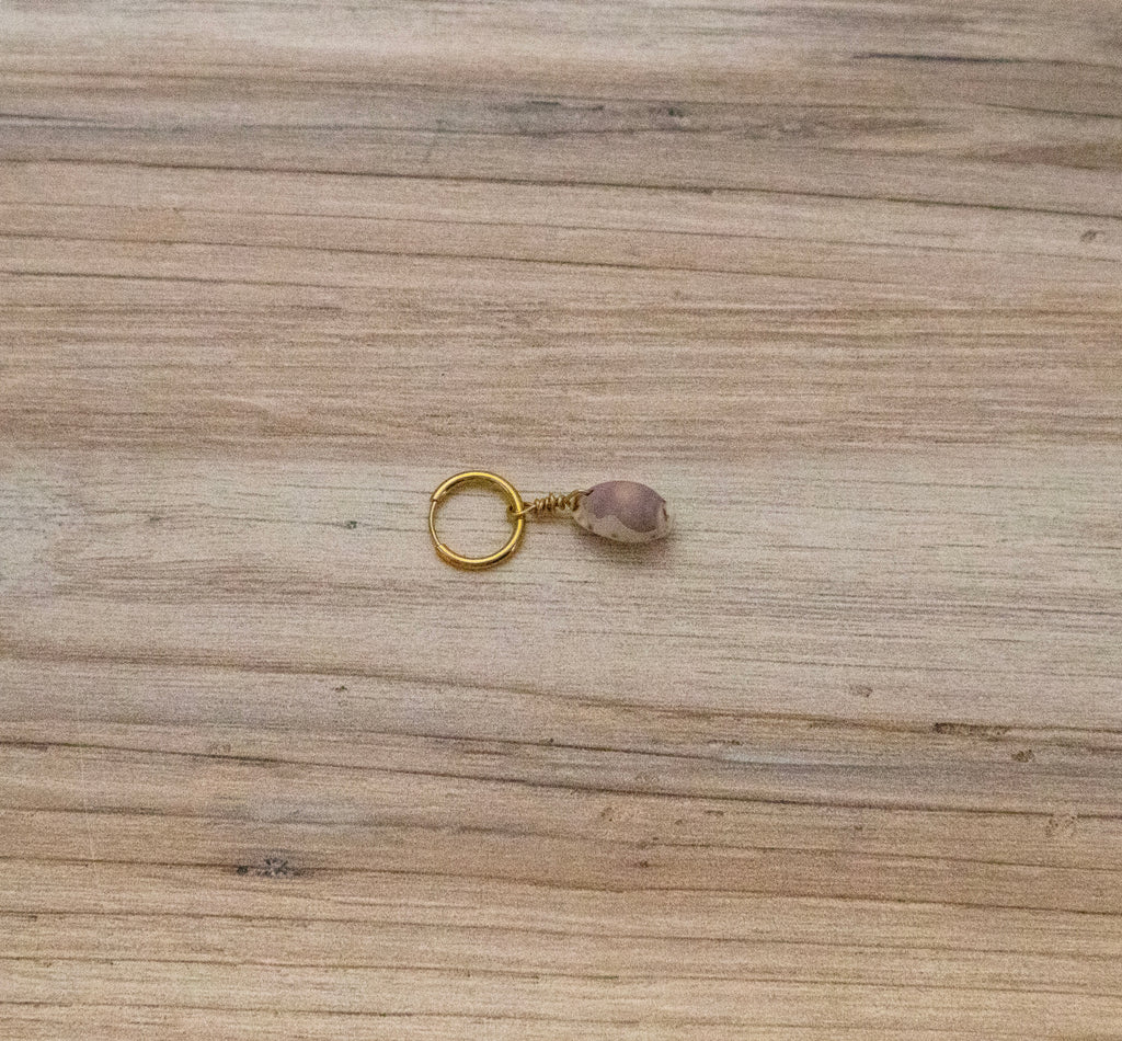 Purple Cowrie Shell Bikini Charm Gold