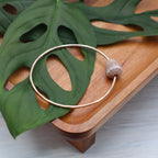 Yellow and Brown Cone Shell Bangle Bracelet 7.75"