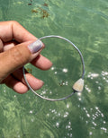 Cream Cone Shell Bangle Bracelet 7.5"