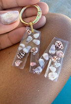 Mini Cone Shell Initial Bag Charm / Keychain